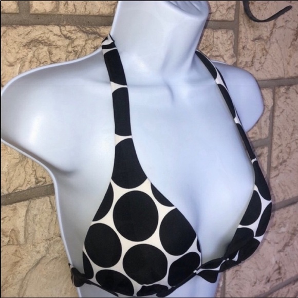 Victoria Secret Black & White Circle Polkadot Push Up Padded  Small - Picture 3 of 8